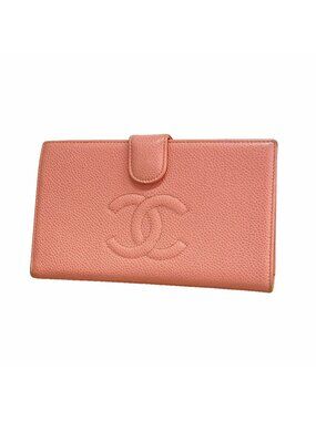 Chanel Wallet Caviar Leather Pink Gold